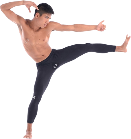 Athlete performing a dance pose